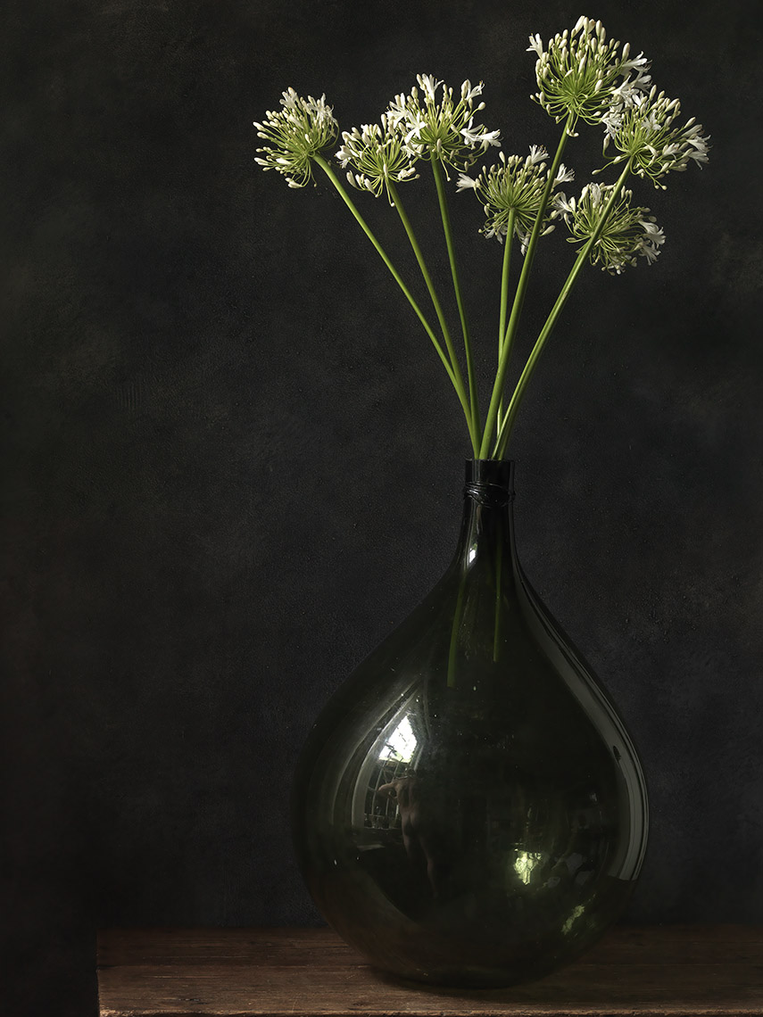 Stil life with Italian Bottle and Flowers II